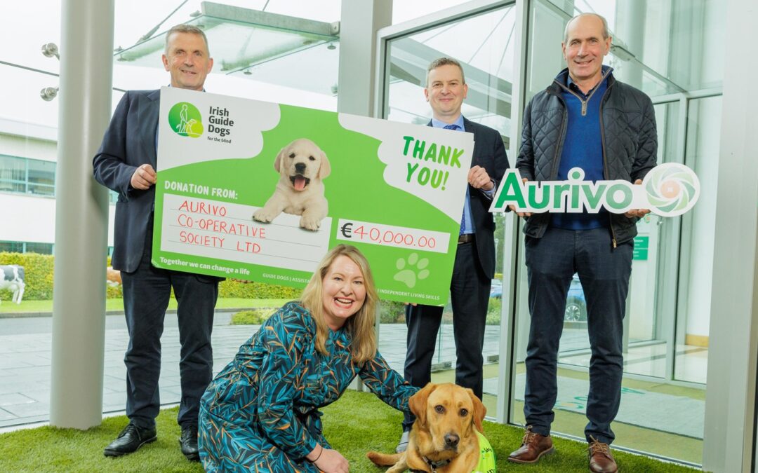 Aurivo Co-Operative present Irish Guide Dogs for the Blind with €40,000 donation